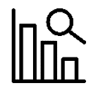 icon of a chart with a magnifying glass