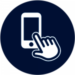 icon of a hand hovering over a phone