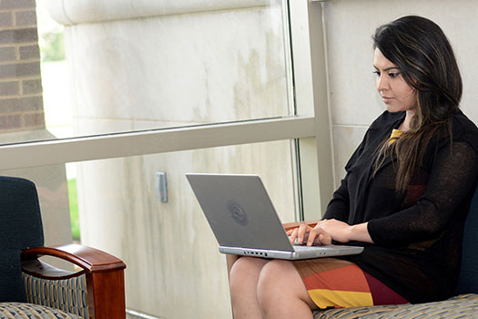 student at laptop