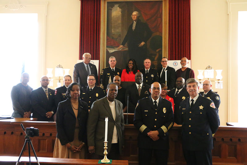 UIS Alumni, Police, and NAACP at Old State Capitol