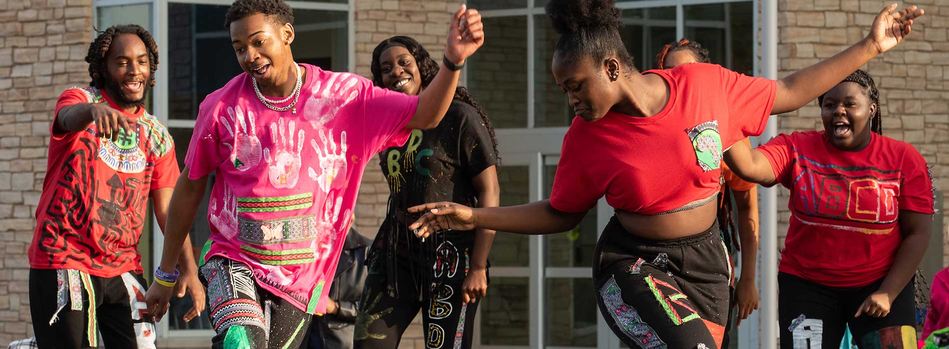 students dancing