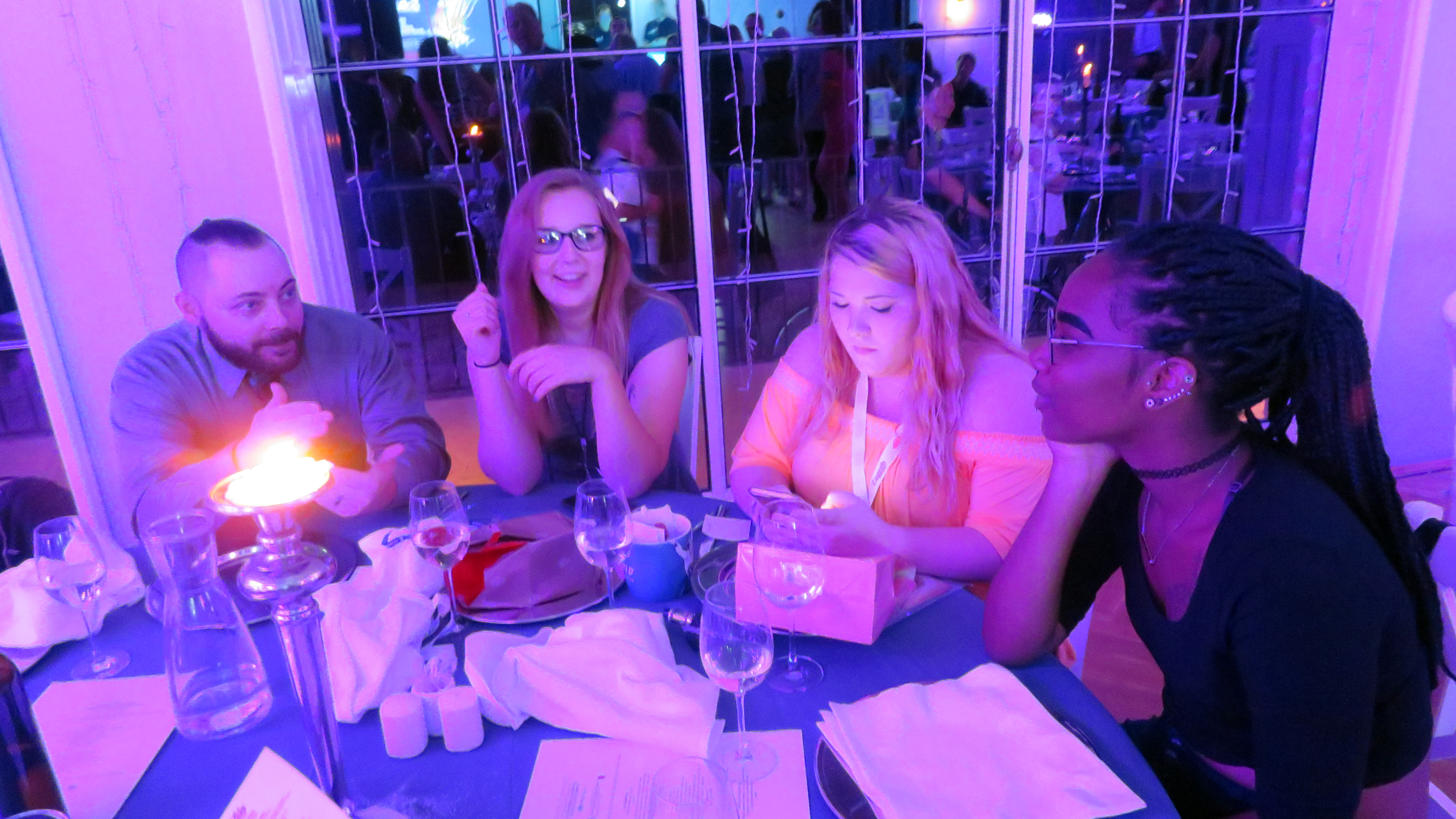 students at work study dinner