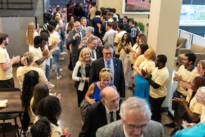 attendees and event staff socializing