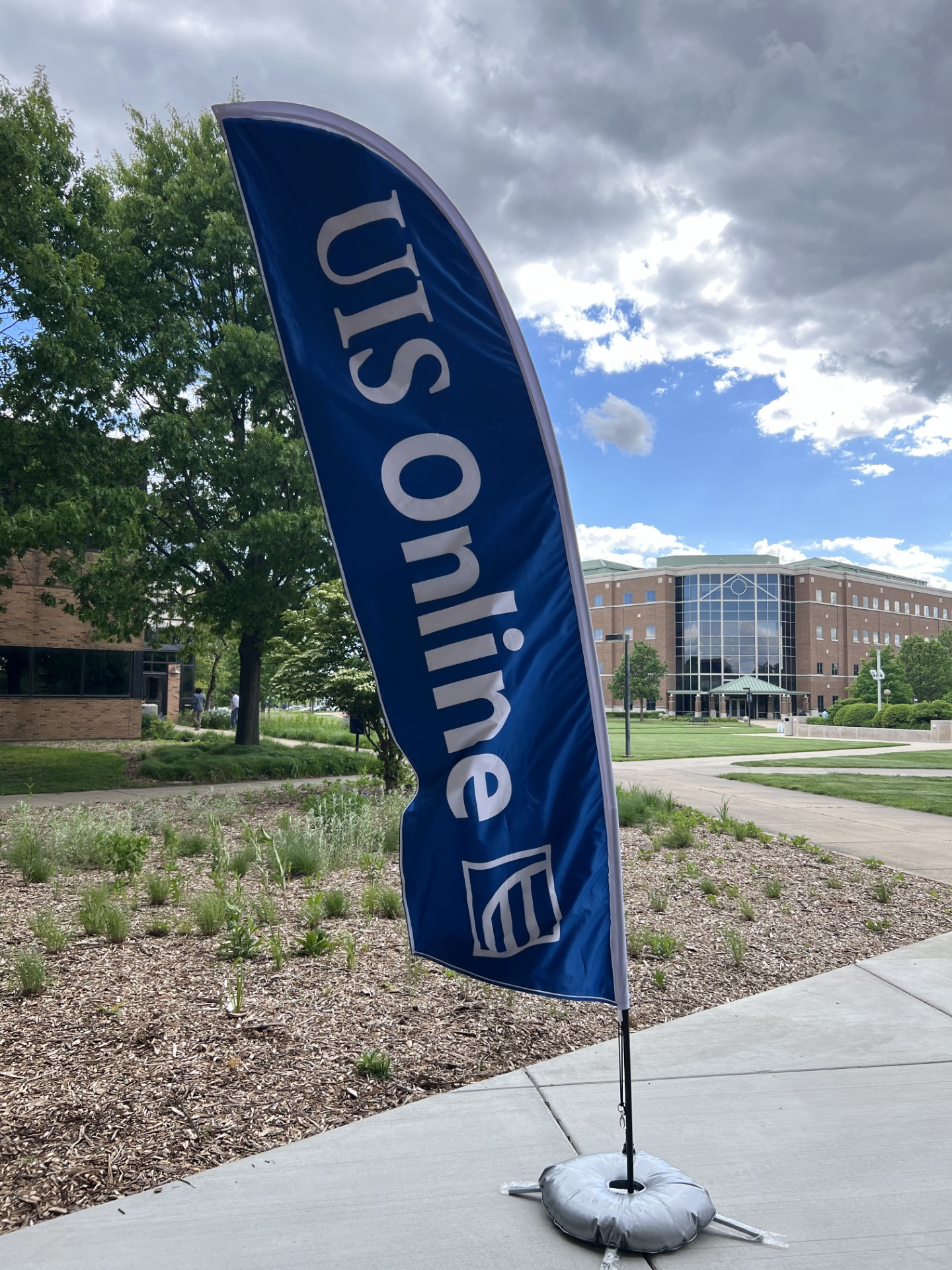 UIS online banner with UHB in background.