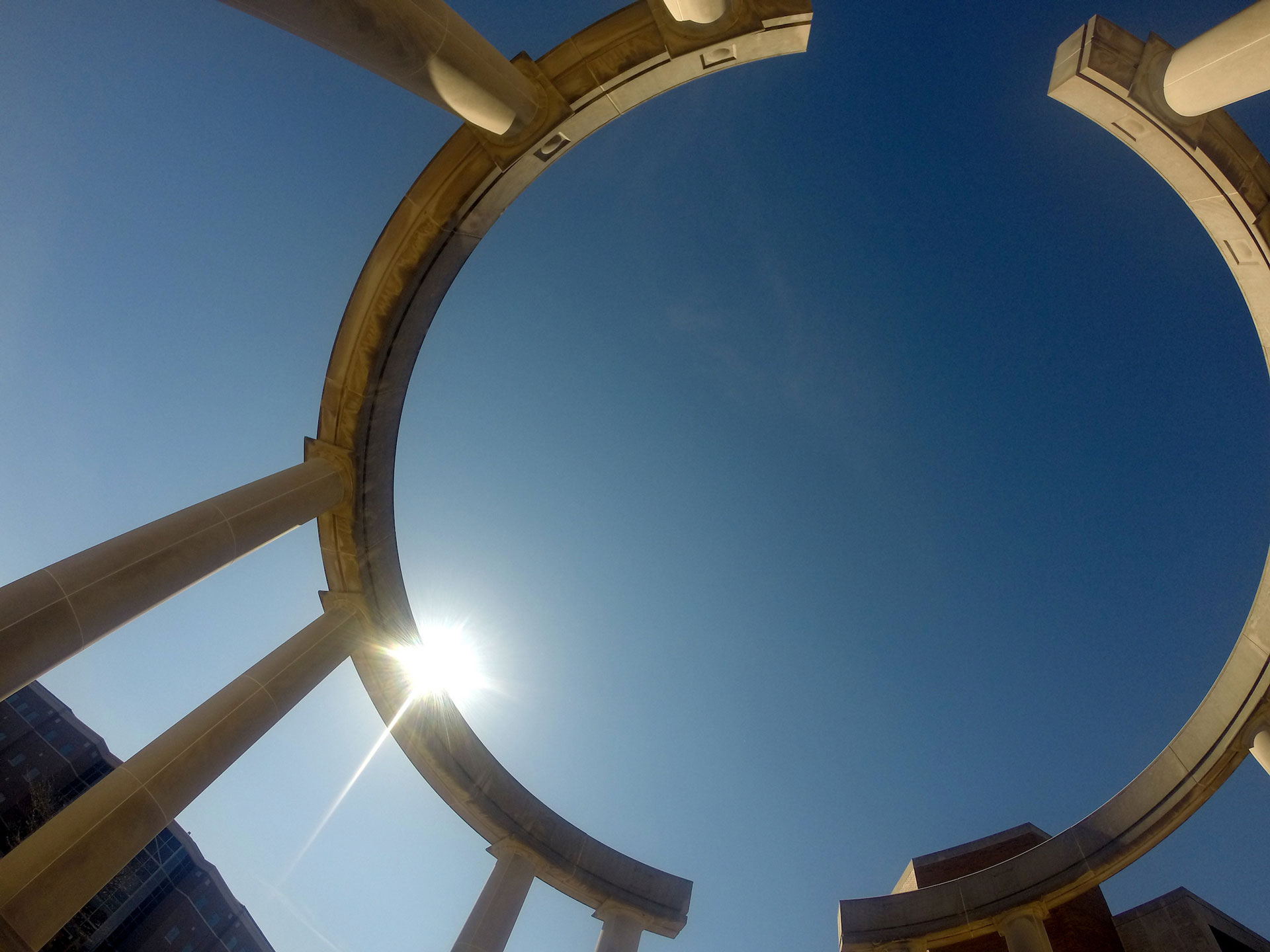 the colonnade from the bottom pointing up