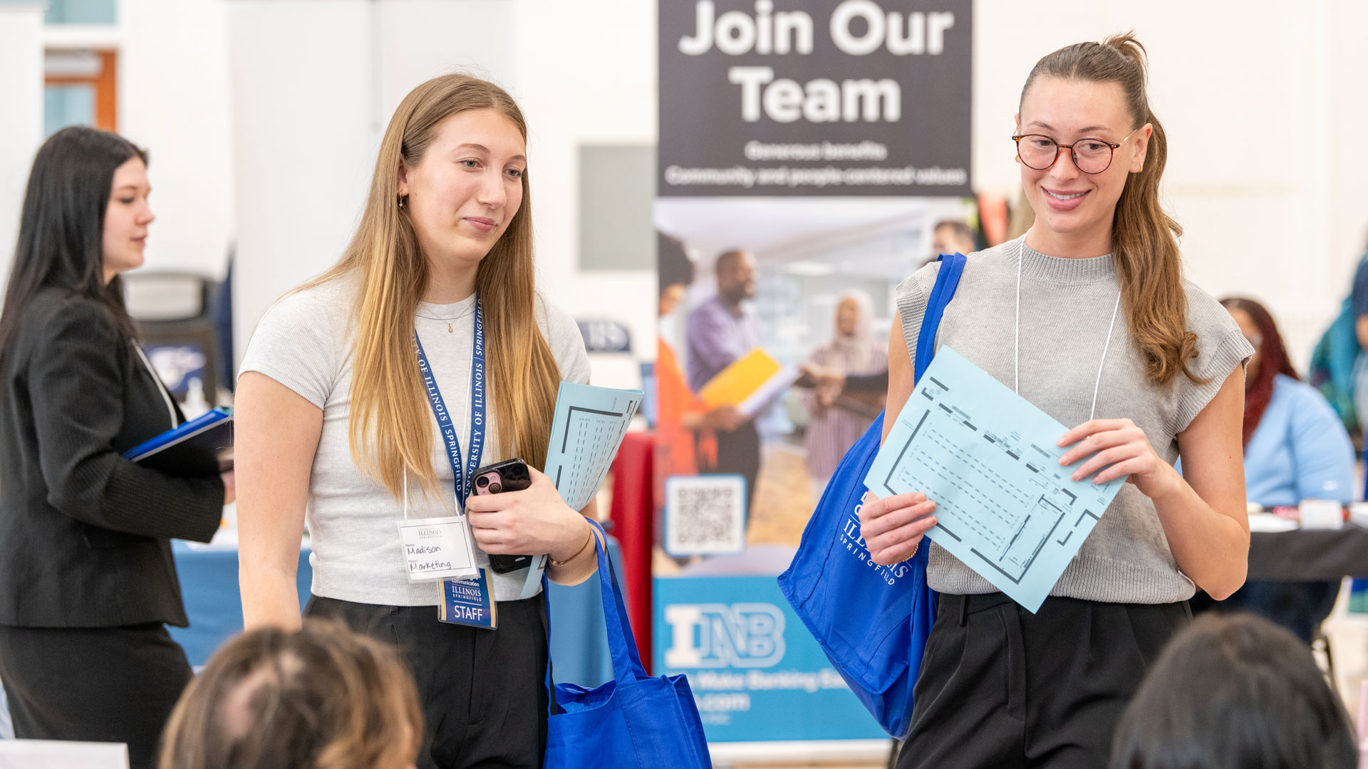 attendees of a career expo on campus