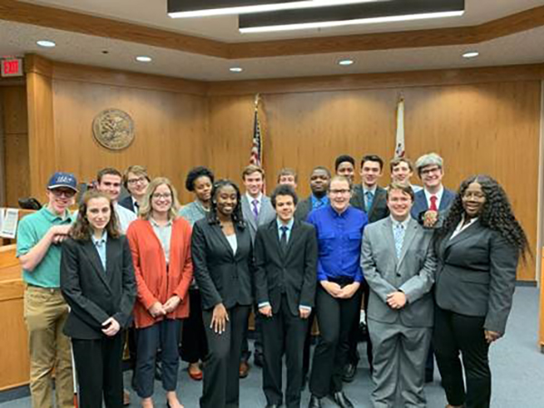 UIS Trial Team at McLean County Courthouse