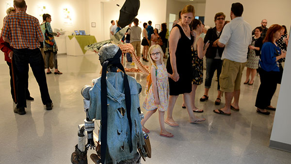 Visitors in the UIS Visual Arts Gallery