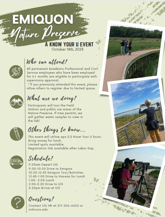 Emiquon Nature Preserve - Oct. 18 Schedule