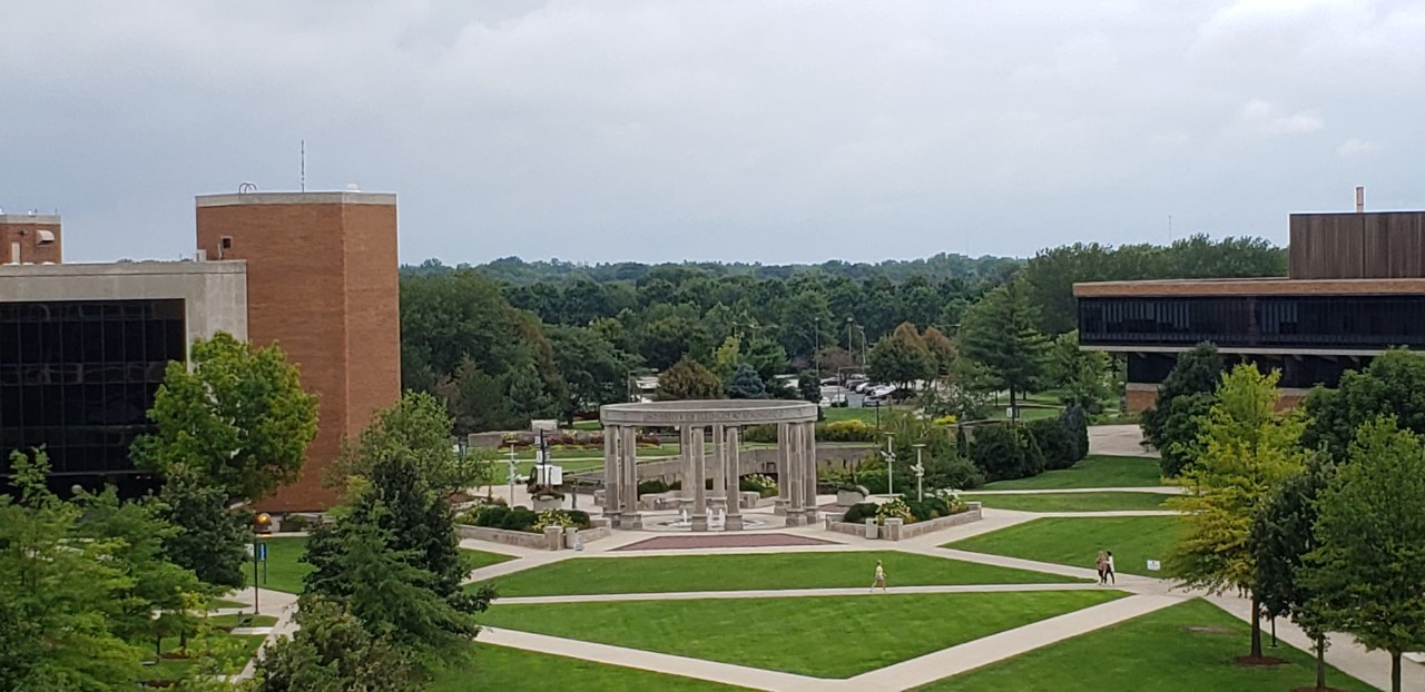 the colonnade in the distance