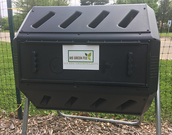 a composting bins located in the children's garden