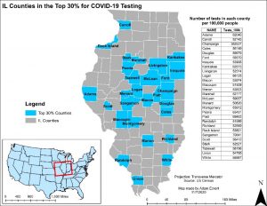 Mapping spatial patterns of COVID-19 in Illinois