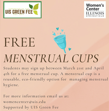 event poster for the free menstrual cups