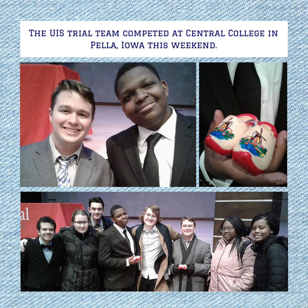 Collage of UIS Trial team at Central College