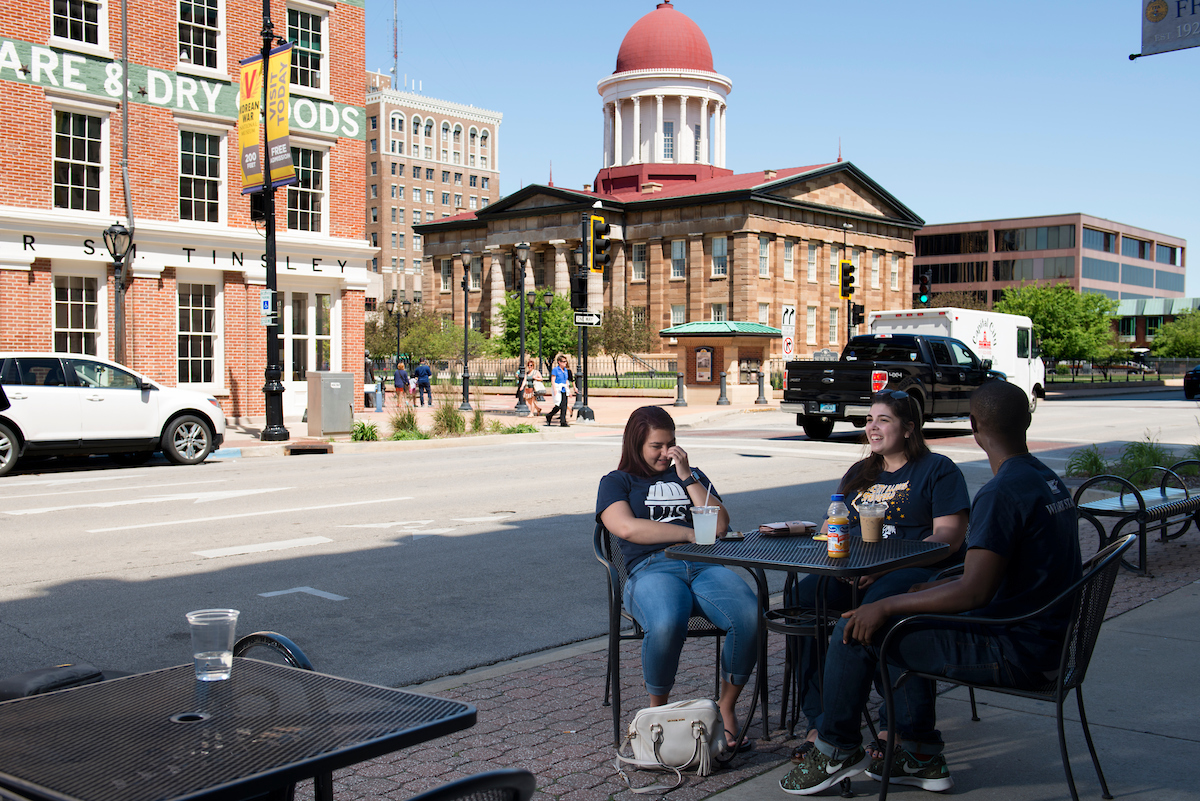 Looking at the Old State Capital from 5th Street