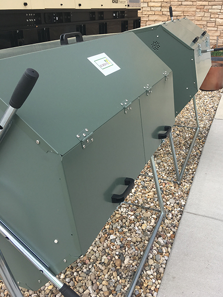 the two composting units outside of the union