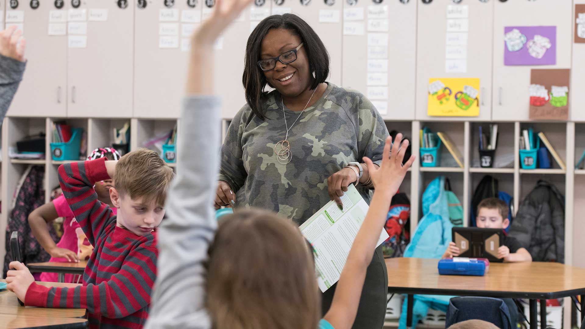 student teacher in classroom