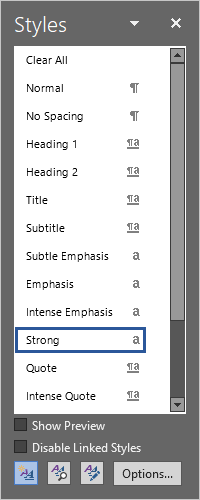 Screenshot of the Styles pane with the New Style button highlighted.