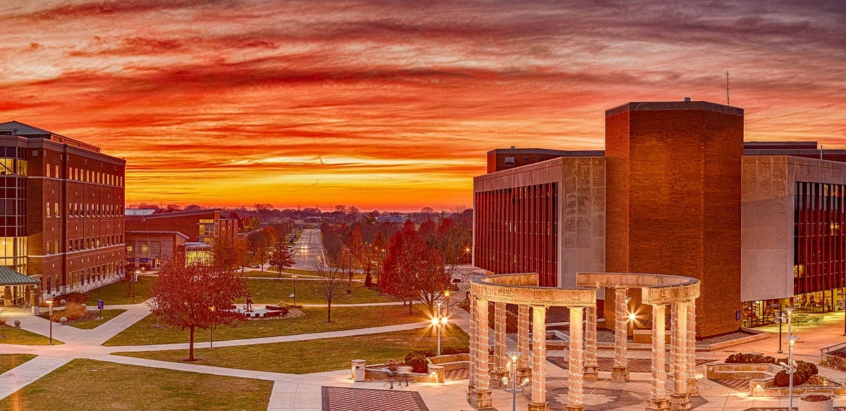 campus sunset