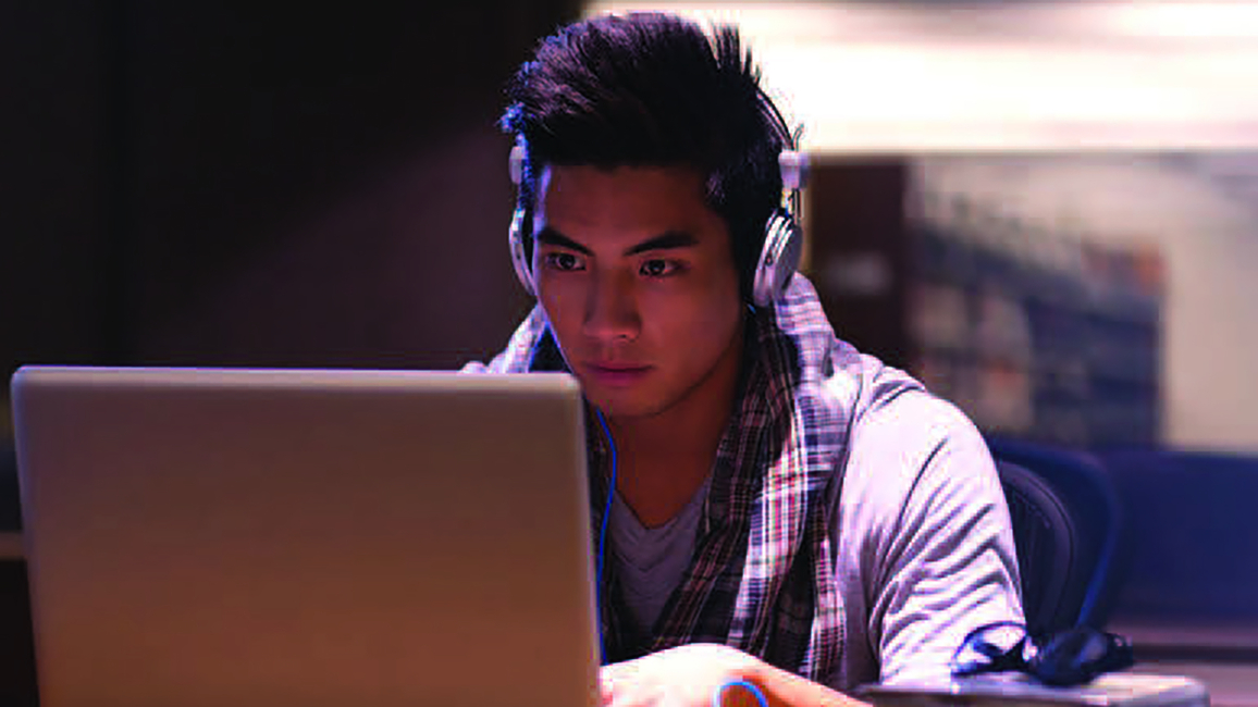 Student using computer