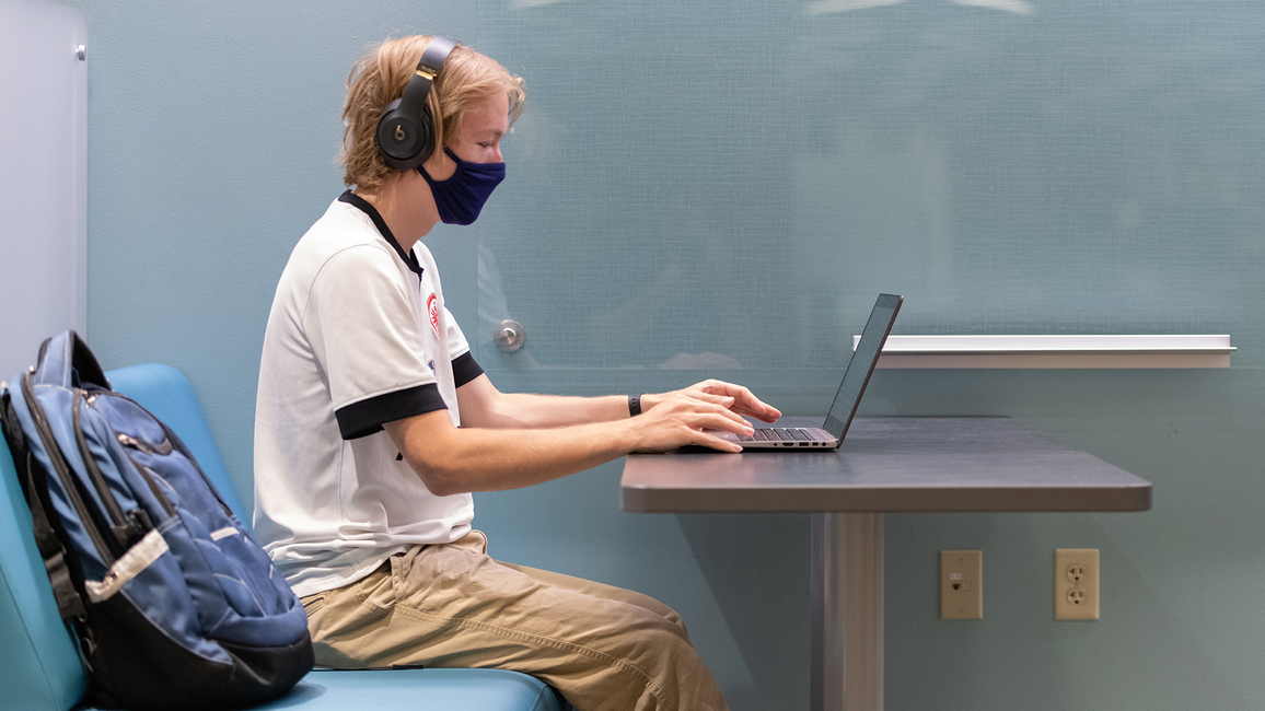 Student wearing a mask