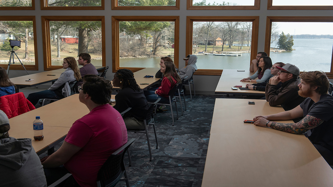 A class in session at the Lake Springfield Field Station.