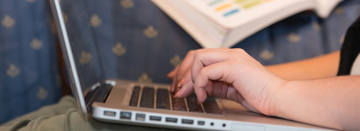 Student on computer