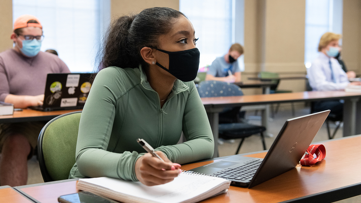 Student in classroom 