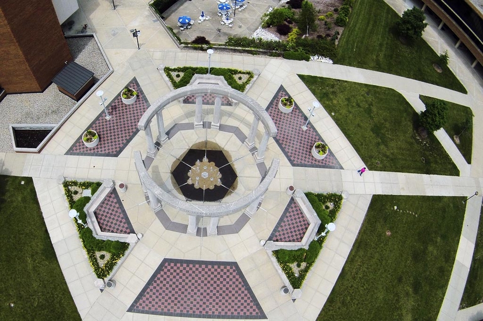 overhead view of colonnade