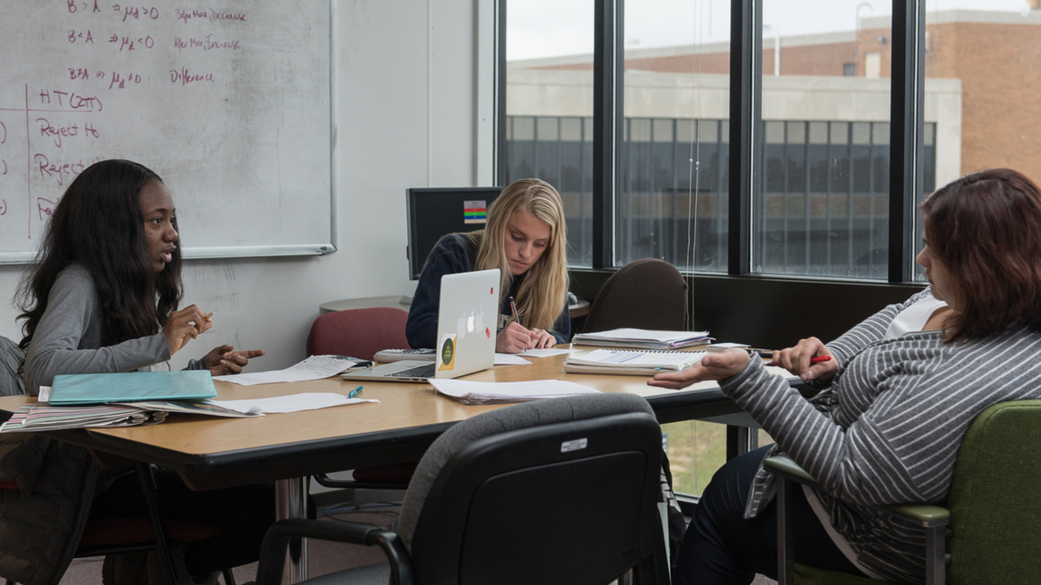 Students studying