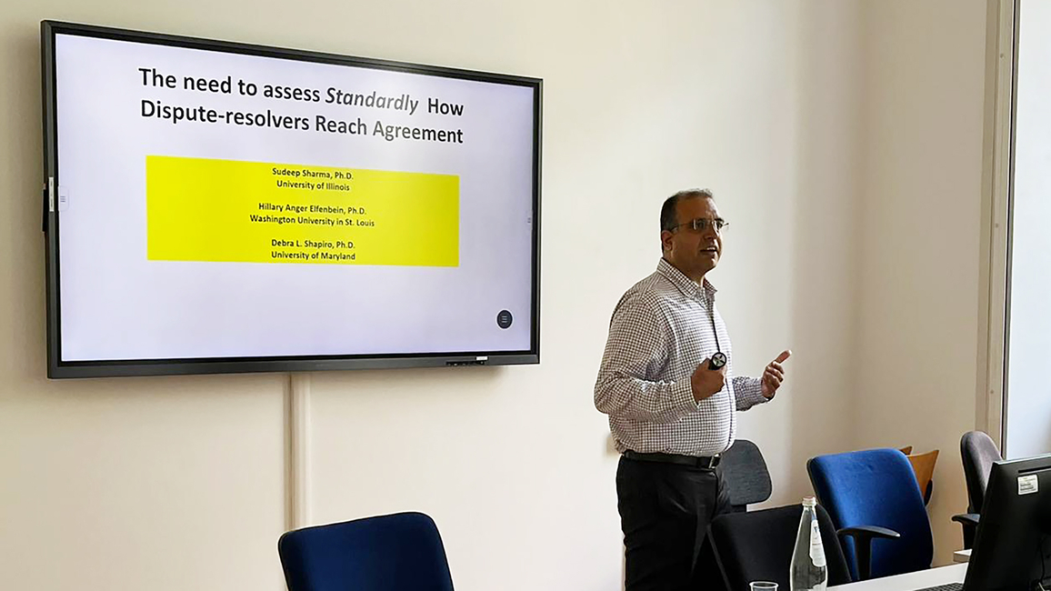 Sharma presenting in Italy