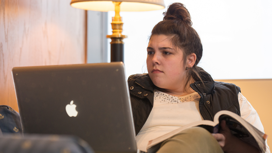 Student learning on computer