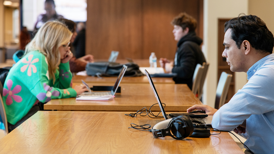 Student using computer