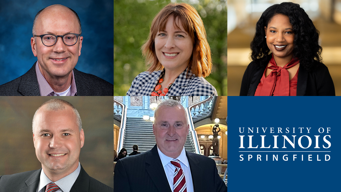 Headshots of the five winners with text that says "University of Illinois Springfield." 