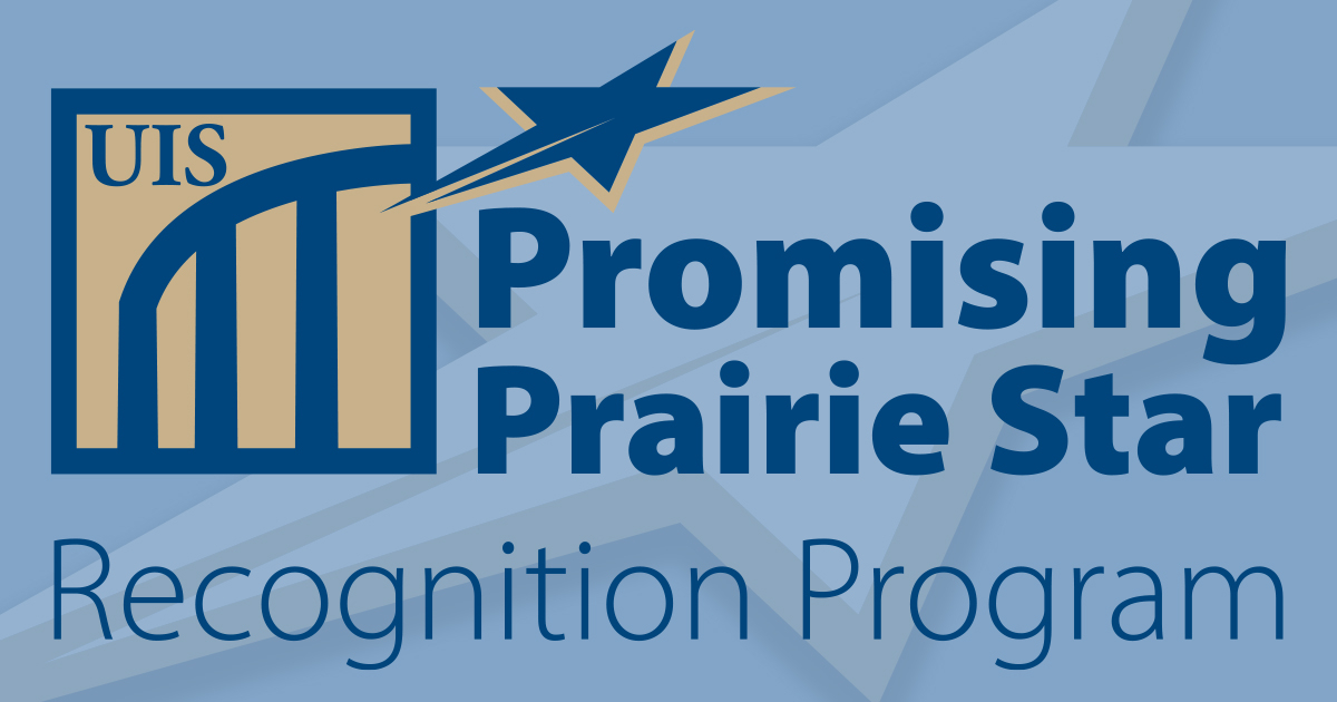 blue background with the prairie star and the logo for the Promising Prairie Star program