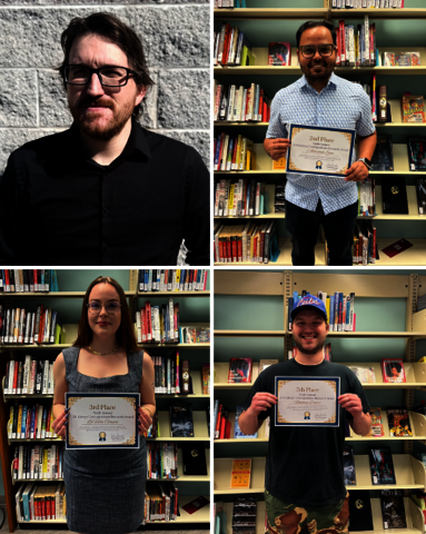 2025 Undergraduate Research Award winners: Cameron Brown, Abhi Soni, Noel Gauen, and Nathan Davis