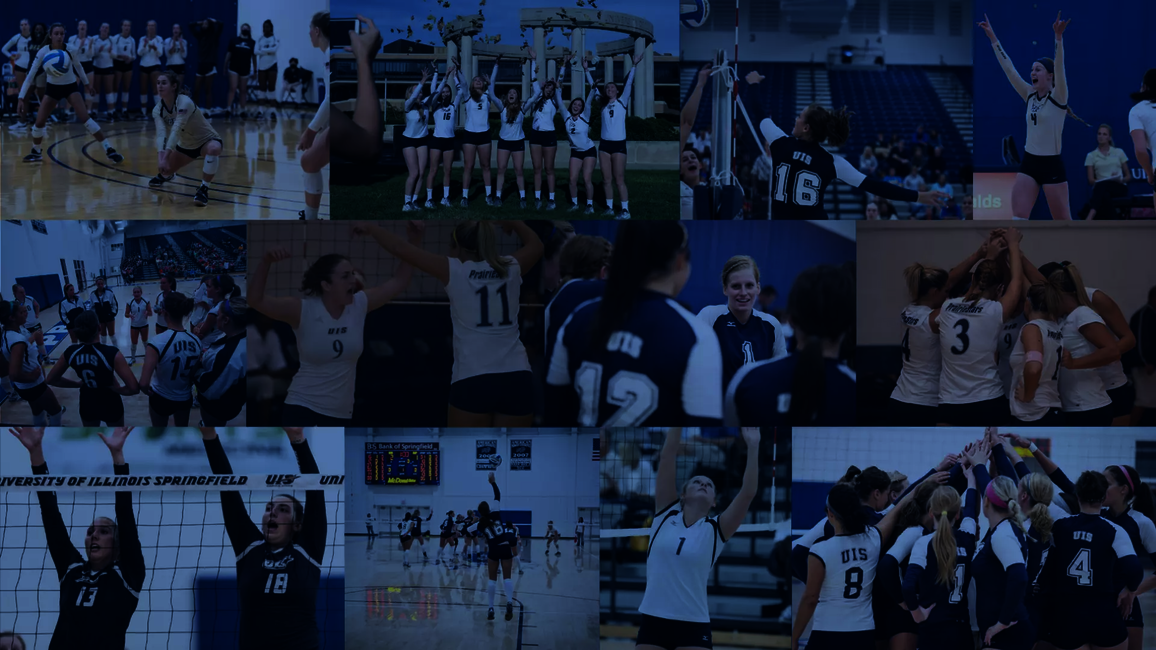 A collage of volleyball game photos