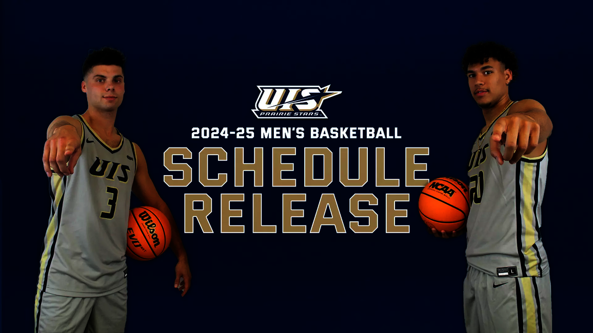 2024-25 Men's Basketball Schedule Release. Photos of Max Kenner and Evan Altman