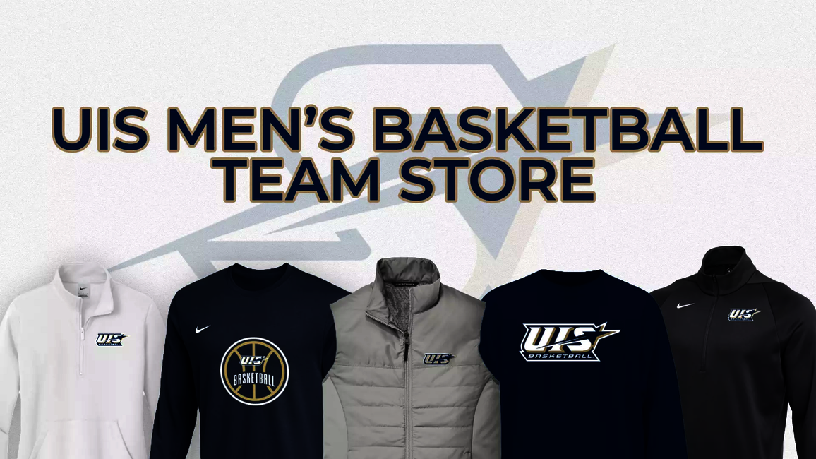UIS Men's Basktball Team Store, images of gear for sale like jackets and quarterzips