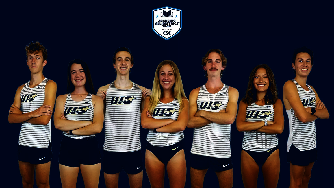 Noah Tegeler, Emma Leahy, Jordan Serrano, Cort Ross, Maddie Miller, Briar Nevills. CSC Academic All-District Team logo