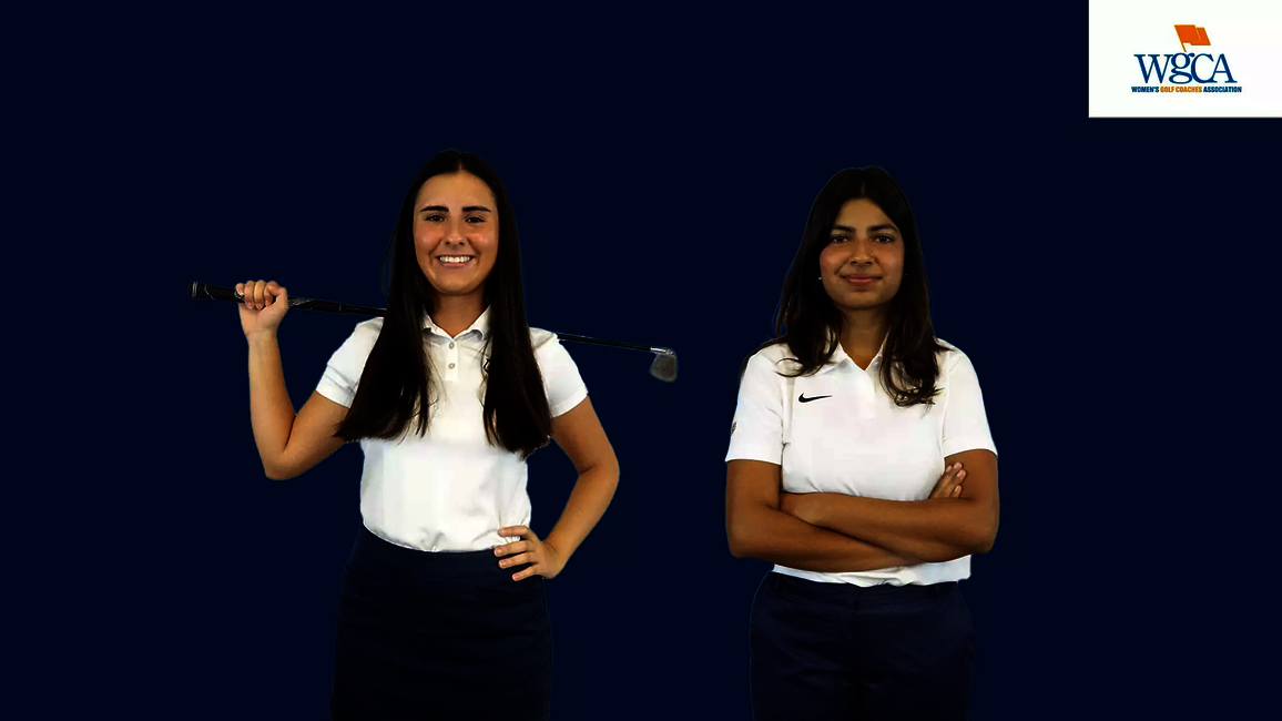 WGCA logo. Sara Prieto and Arya Gadekar