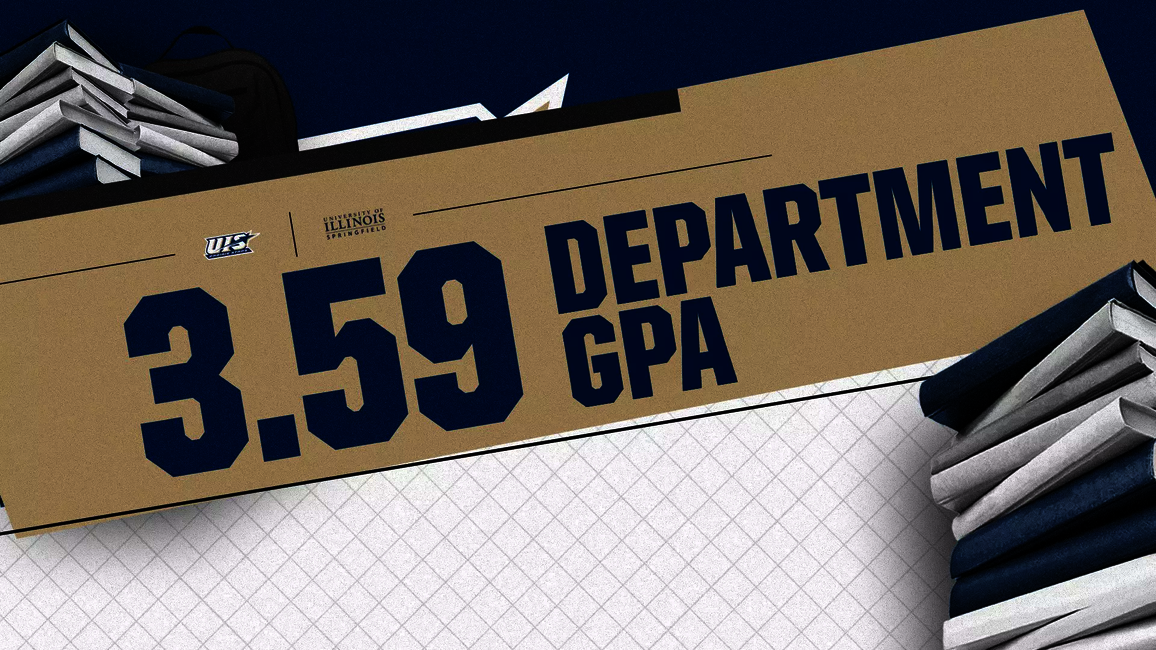 3.59 Department GPA. UIS & UIS Athletics logos
