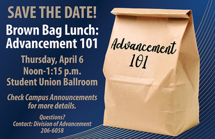 flyer for Brown Bag Lunch: Advancement 101
