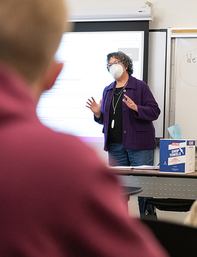 Student in classroom