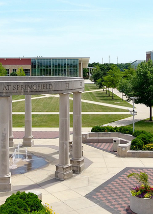 drone shot of UIS campus