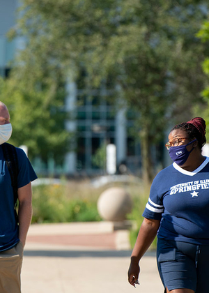 students walking on campus