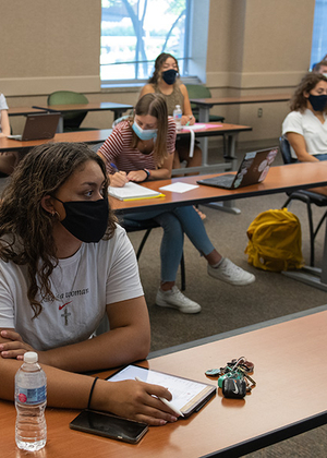 Students in classroom with masks on