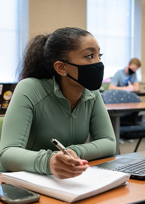 Student in class