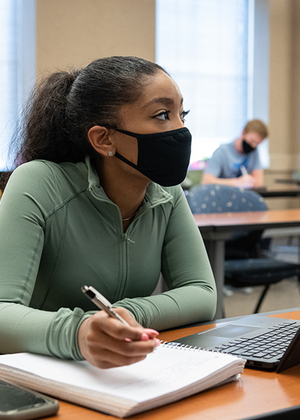 Student in classroom