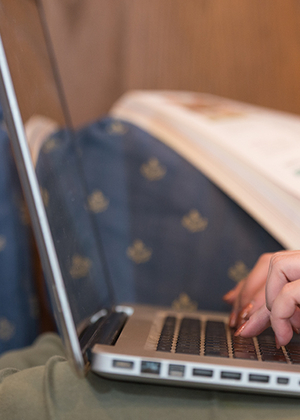 Student on computer